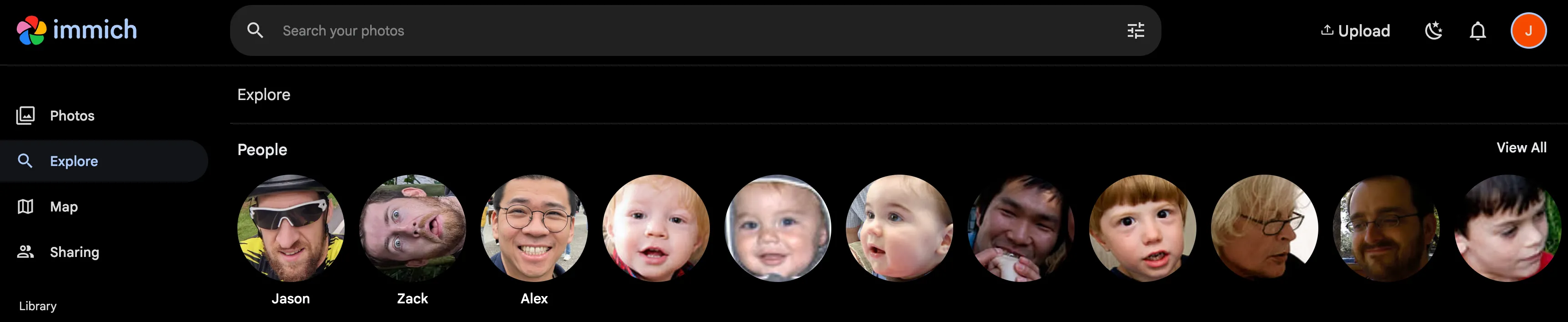 Immich facial recognition documentation screenshot comparable to naming faces in the People view.