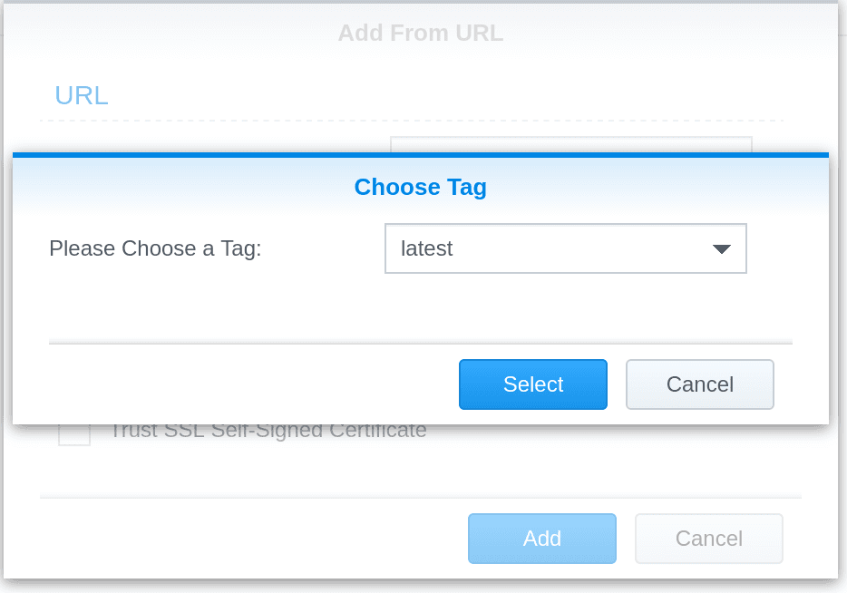 Jellyfin Synology setup screens illustrating library folder selection.