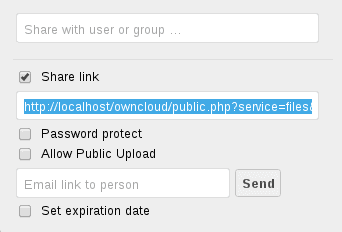 Nextcloud sharing sidebar illustrating internal shares between users.